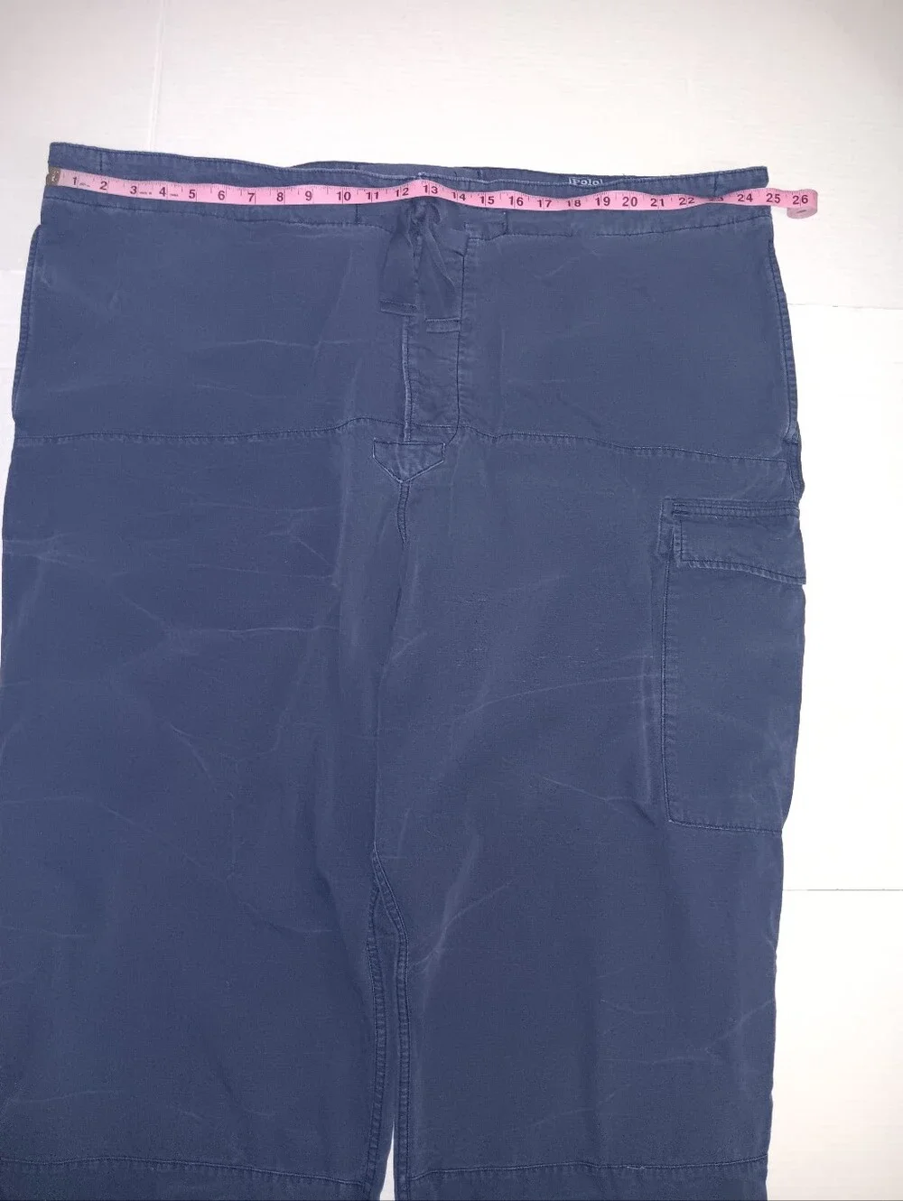 POLO RALPH LAUREN NAVY BLUE DRAWSTRING WAIST CARGO JOGGER STYLE PANTS
